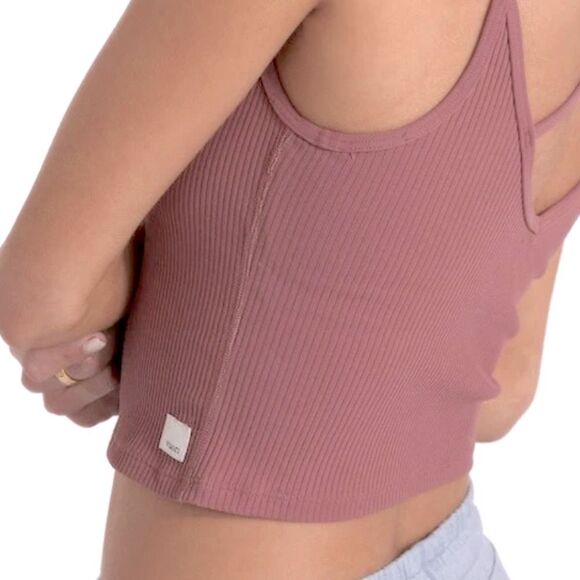 Vuori crop rib tank in Marsala pink - Picture 3 of 8